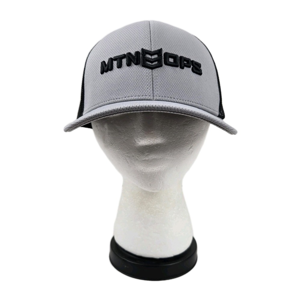 MTN OPS Snapback Trucker Hat Gray Black Embroidered Logo Mesh Back SUPER CLEAN